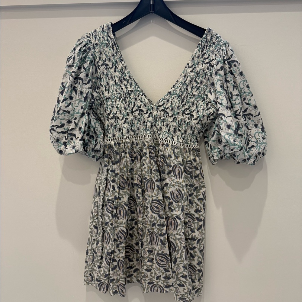 Floral Mini Dress with Puff Sleeves